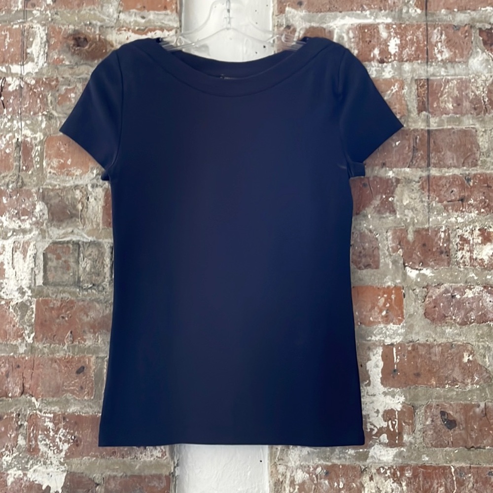 Navy Blue Ann Taylor Wide neck Tee